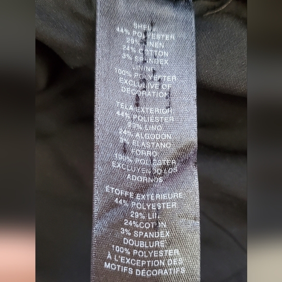 WHBM Linen Blend Gray White Black Structured Cropped Fitted Blazer Jacket Size 4 - Picture 11 of 11